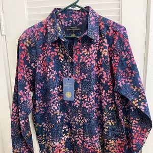 Pete Huntington Hawaiian Button Down Shirt Size L New With Tags